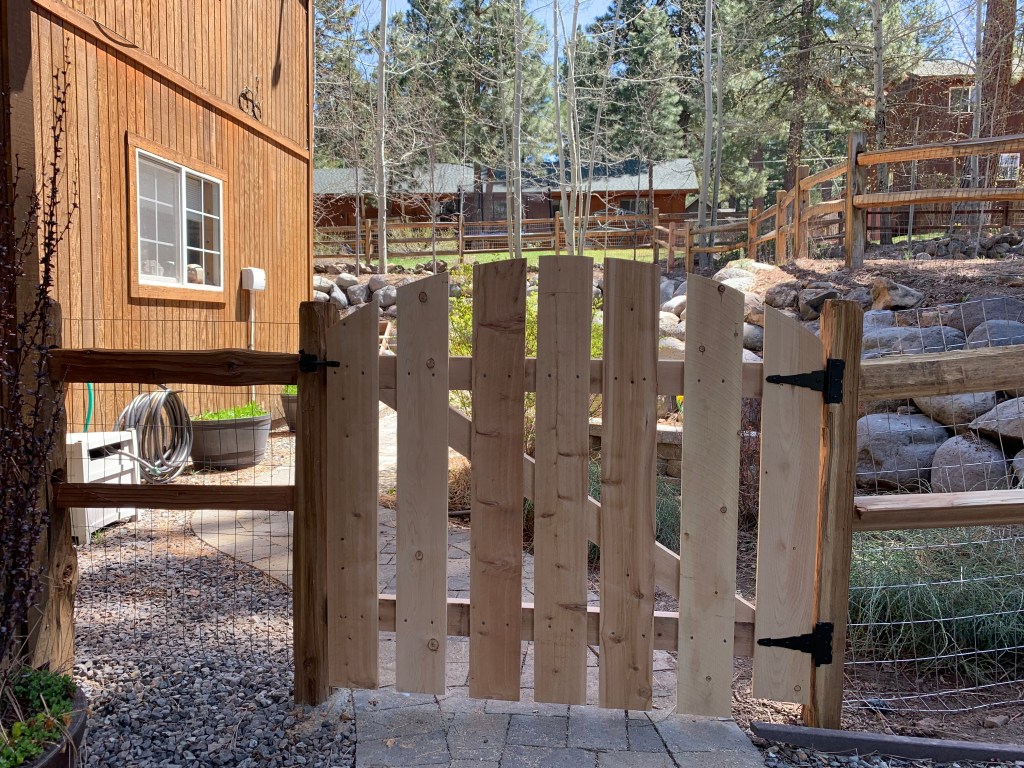 Split-rail fence and gate