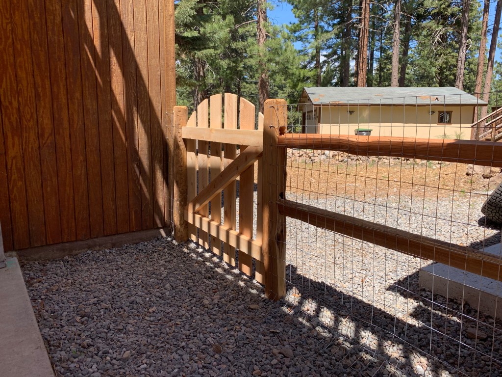 Split-rail fence and gate